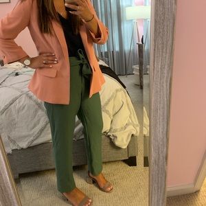 Loft green tie pants